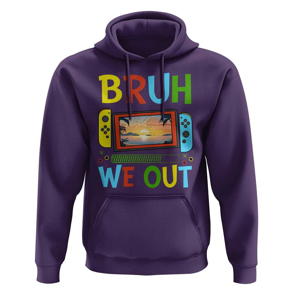 Summer Vacation Hoodie Bruh We Out Game Console Happy Last Day Of School TS11 Purple Print Your Wear