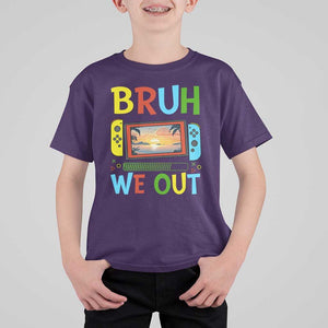 Summer Vacation T Shirt For Kid Bruh We Out Game Console Happy Last Day Of School TS11 Purple Print Your Wear