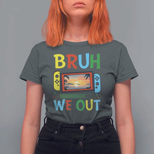 Summer Vacation T Shirt For Women Bruh We Out Game Console Happy Last Day Of School TS11 Dark Heather Print Your Wear