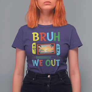 Summer Vacation T Shirt For Women Bruh We Out Game Console Happy Last Day Of School TS11 Purple Print Your Wear