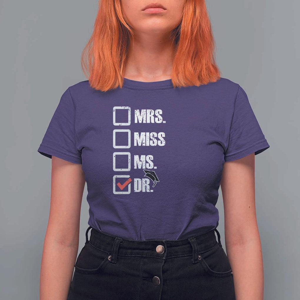 Funny Doctorate Graduation T Shirt For Women Mrs Miss Miss Dr EdD Doctor of Education TS11 Purple Print Your Wear