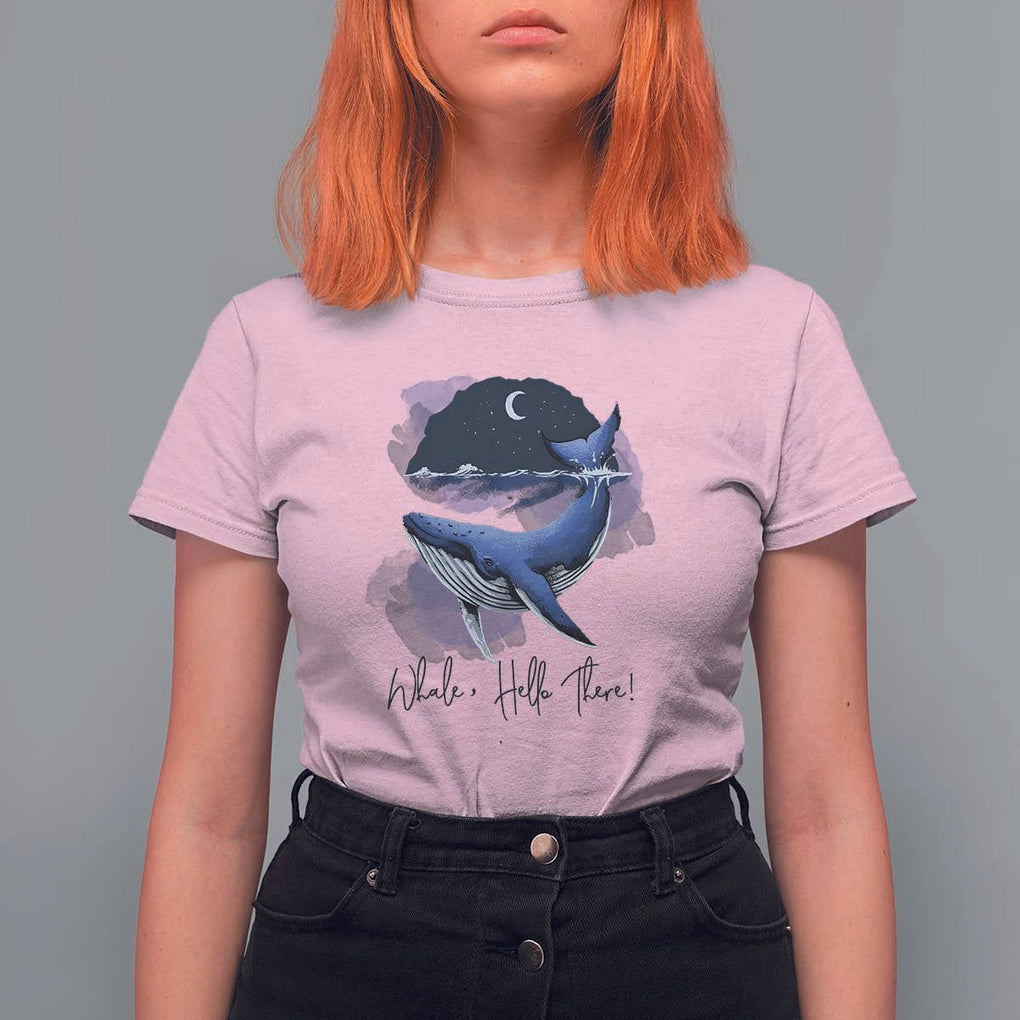 52-Hertz Whale Lover T Shirt For Women Hello There Marine Biologist TS11 Light Pink Print Your Wear