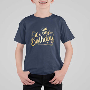 It's My Birthday Party T Shirt For Kid B-day Squad Crown TS11 Navy Print Your Wear