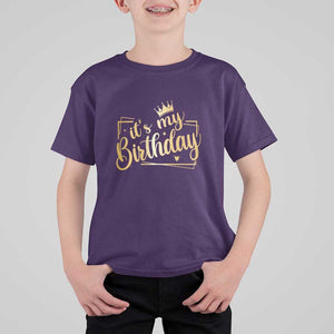 It's My Birthday Party T Shirt For Kid B-day Squad Crown TS11 Purple Print Your Wear