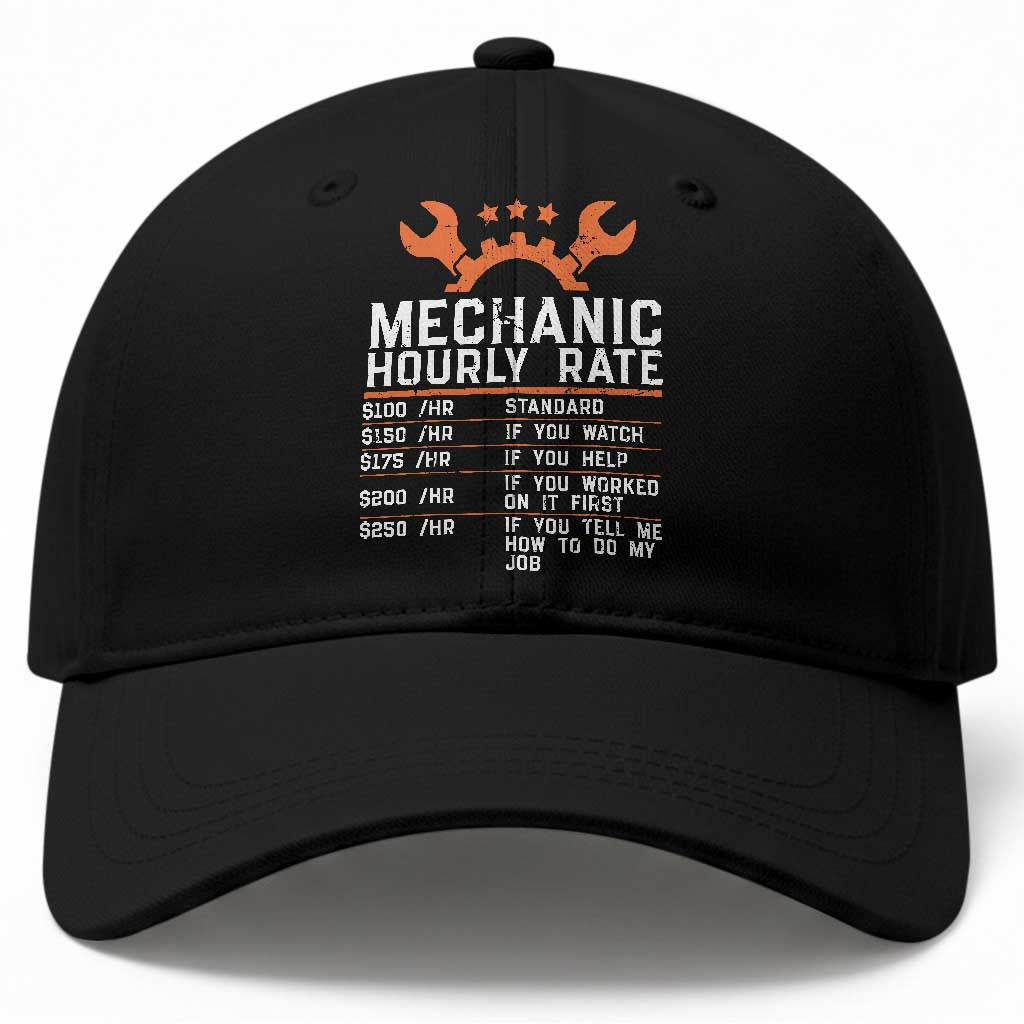 Funny Mechanic Hourly Rate Auto Car Mechanic Labor Rates Baseball Cap
