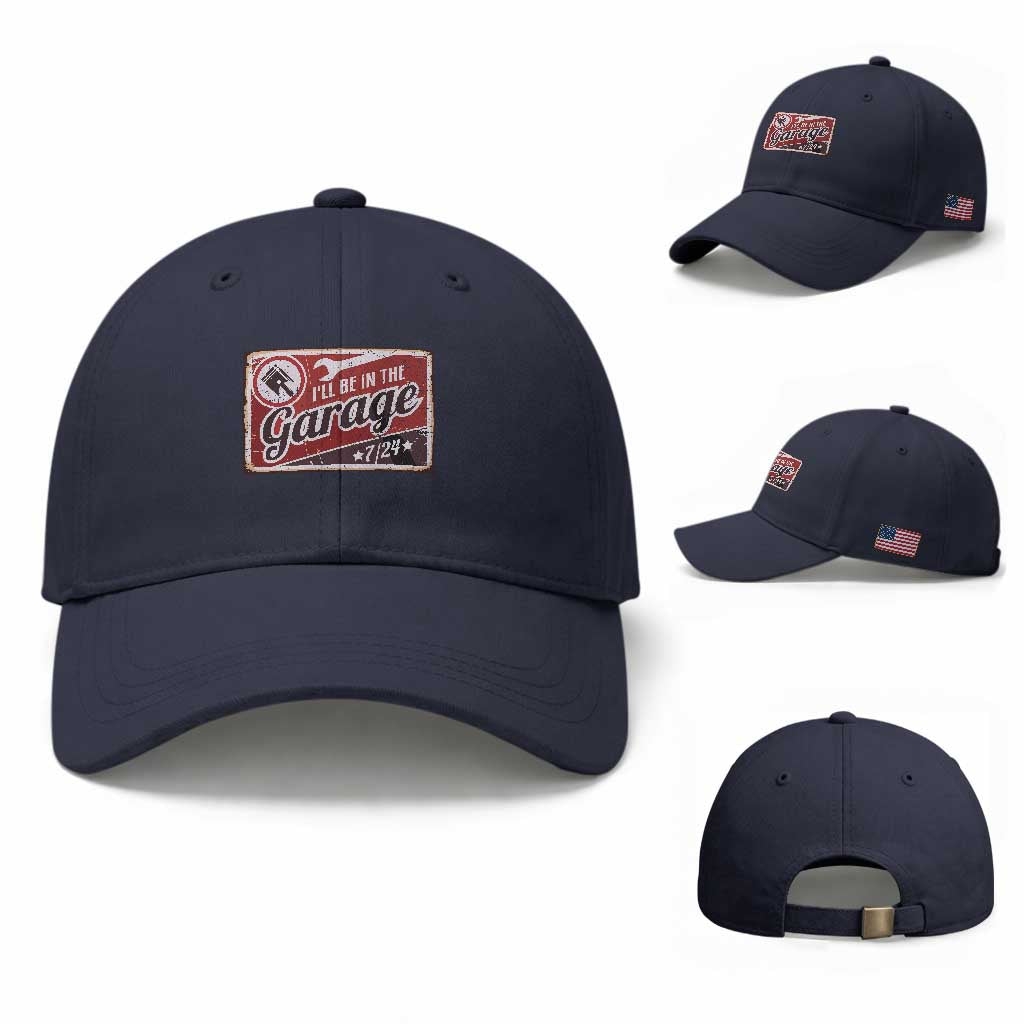Funny I Will Be In The Garage Baseball Cap Car Mechanic Metal Sign