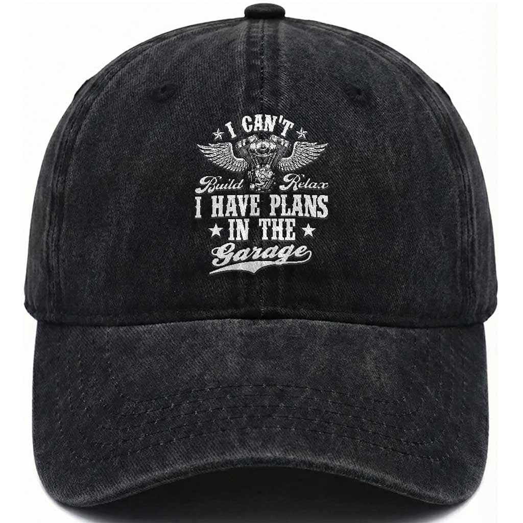 Funny I Cant I Have Plans In The Garage Washed Cotton Baseball Cap Car Mechanics Fathers Day TS11 Print Your Wear