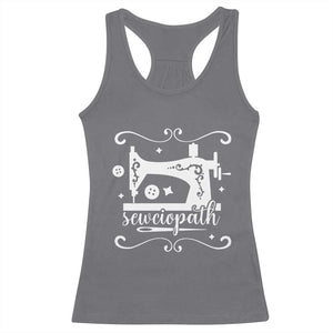 Sewing Lover Racerback Tank Top Sewciopath Quilter Sewing Machine TS11 Charcoal Print Your Wear
