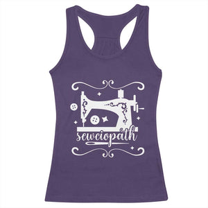 Sewing Lover Racerback Tank Top Sewciopath Quilter Sewing Machine TS11 Purple Print Your Wear