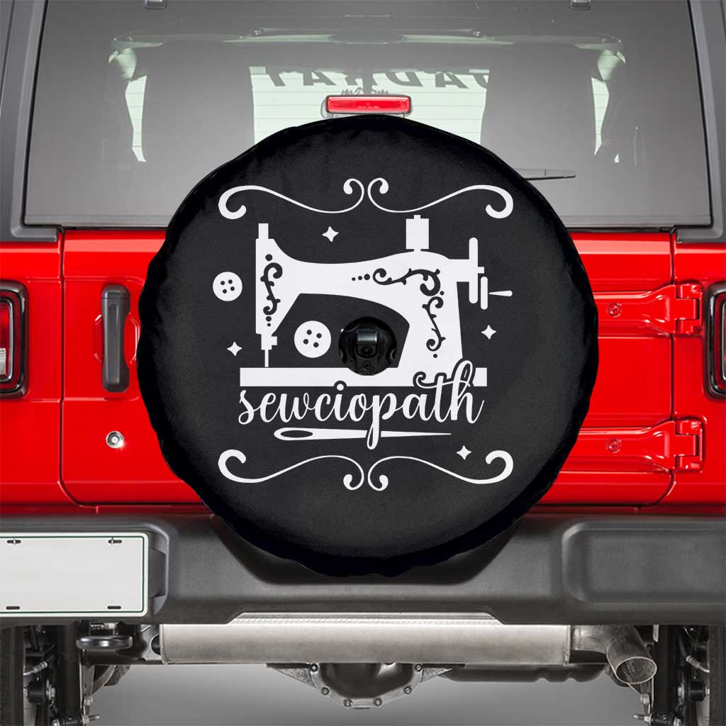 Sewing Lover Spare Tire Cover Sewciopath Quilter Sewing Machine TS11 Black Print Your Wear