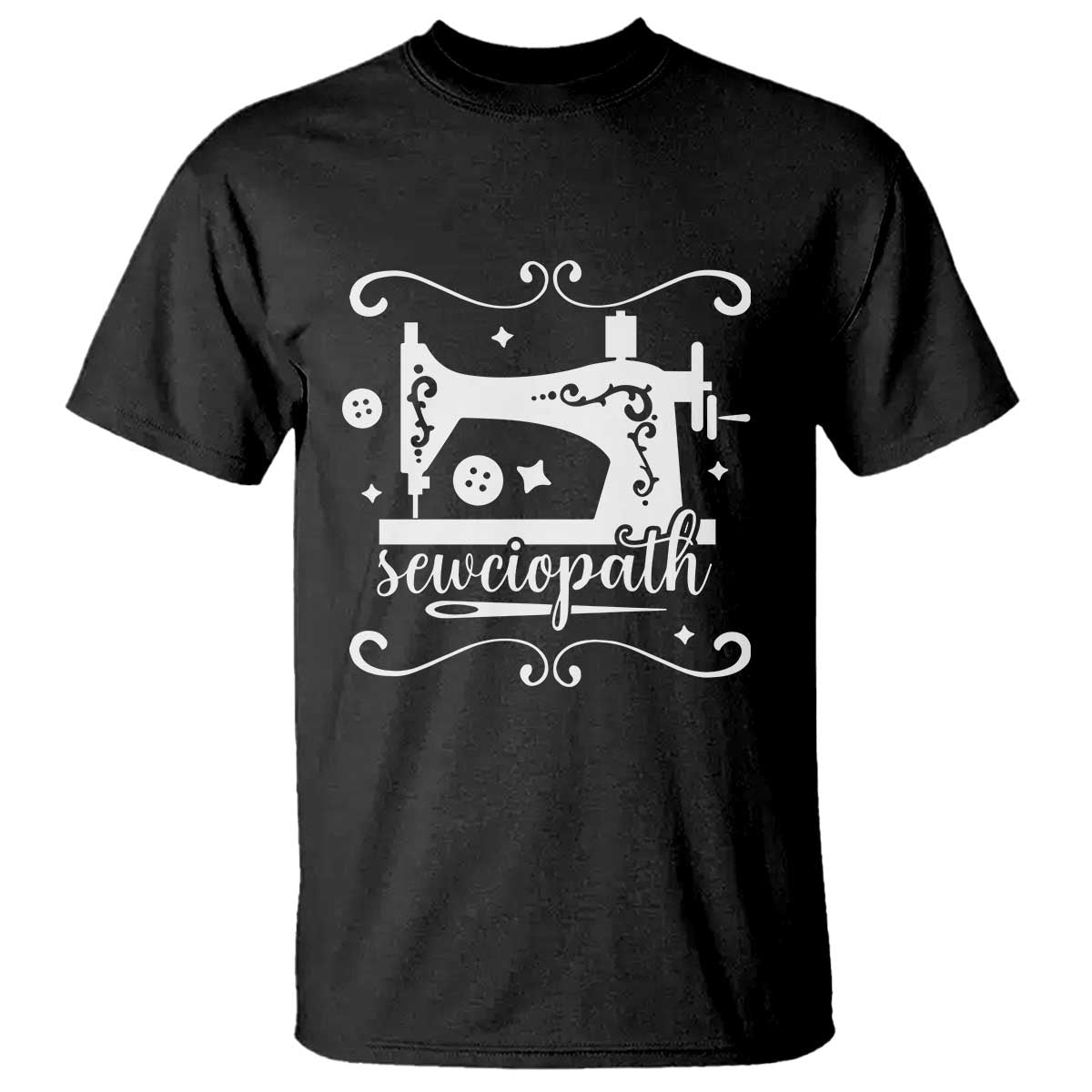 Sewing Lover T Shirt Sewciopath Quilter Sewing Machine TS11 Black Print Your Wear