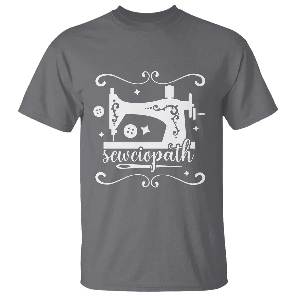 Sewing Lover T Shirt Sewciopath Quilter Sewing Machine TS11 Charcoal Print Your Wear