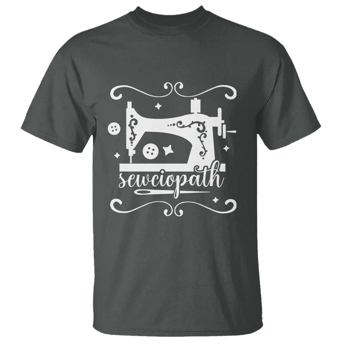 Sewing Lover T Shirt Sewciopath Quilter Sewing Machine TS11 Dark Heather Print Your Wear