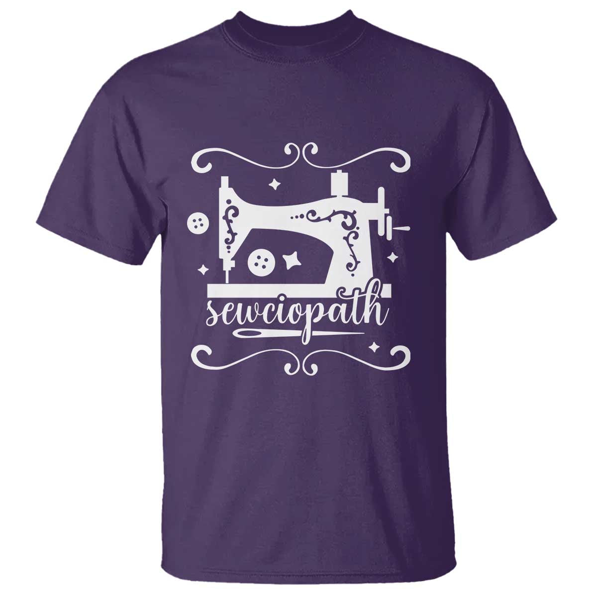 Sewing Lover T Shirt Sewciopath Quilter Sewing Machine TS11 Purple Print Your Wear