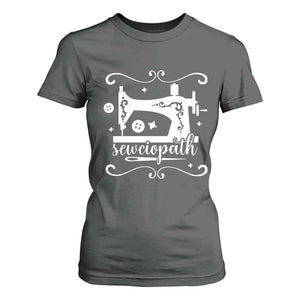 Sewing Lover T Shirt For Women Sewciopath Quilter Sewing Machine TS11 Dark Heather Print Your Wear