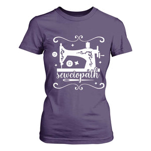 Sewing Lover T Shirt For Women Sewciopath Quilter Sewing Machine TS11 Purple Print Your Wear