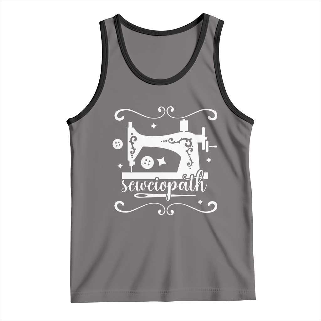Sewing Lover Tank Top Sewciopath Quilter Sewing Machine TS11 Deep Heather Black Print Your Wear
