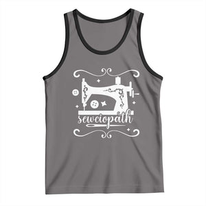 Sewing Lover Tank Top Sewciopath Quilter Sewing Machine TS11 Deep Heather Black Print Your Wear
