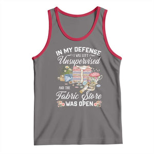 Funny Sewing Lover Tank Top In My Defense I Was Left Unsupervised And The Fabric Store Was Open TS11 Deep Heather Red Print Your Wear