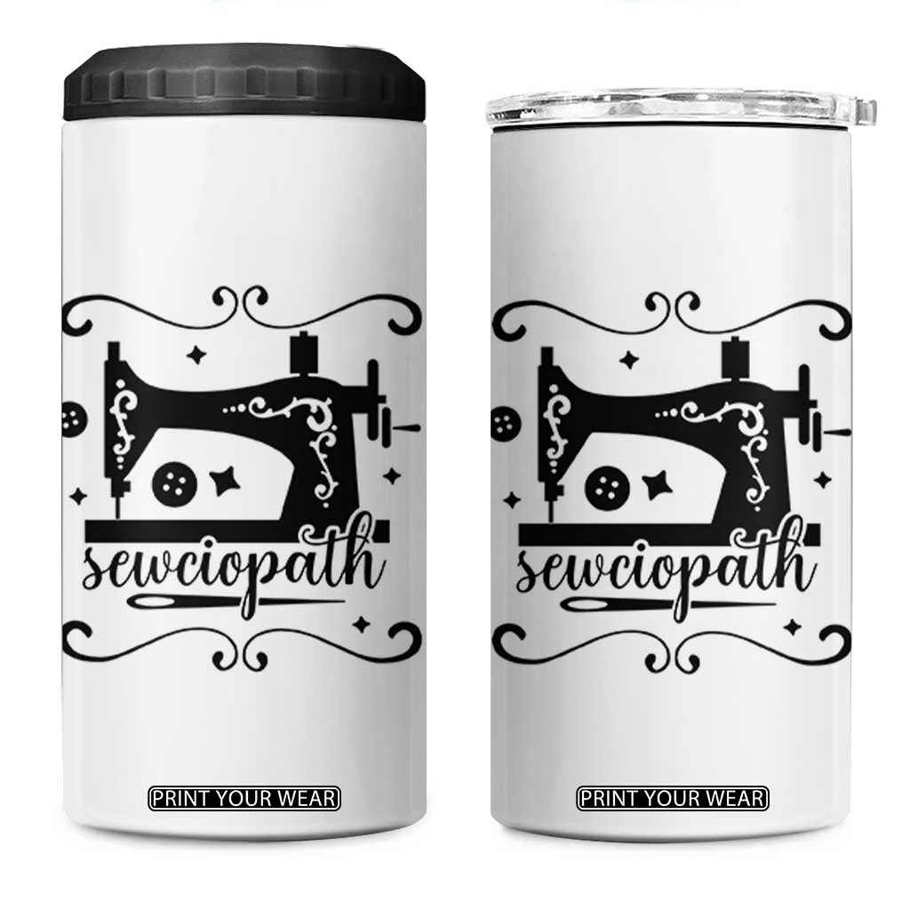 Sewing Lover 4 in 1 Can Cooler Tumbler Sewciopath Quilter Seamstress TS11 One Size: 16 oz White Print Your Wear