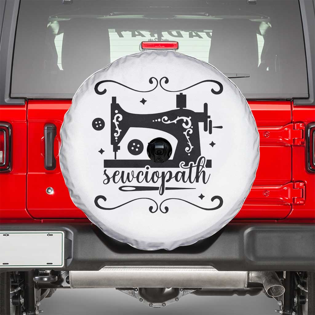 Sewing Lover Spare Tire Cover Sewciopath Quilter Seamstress TS11 White Print Your Wear
