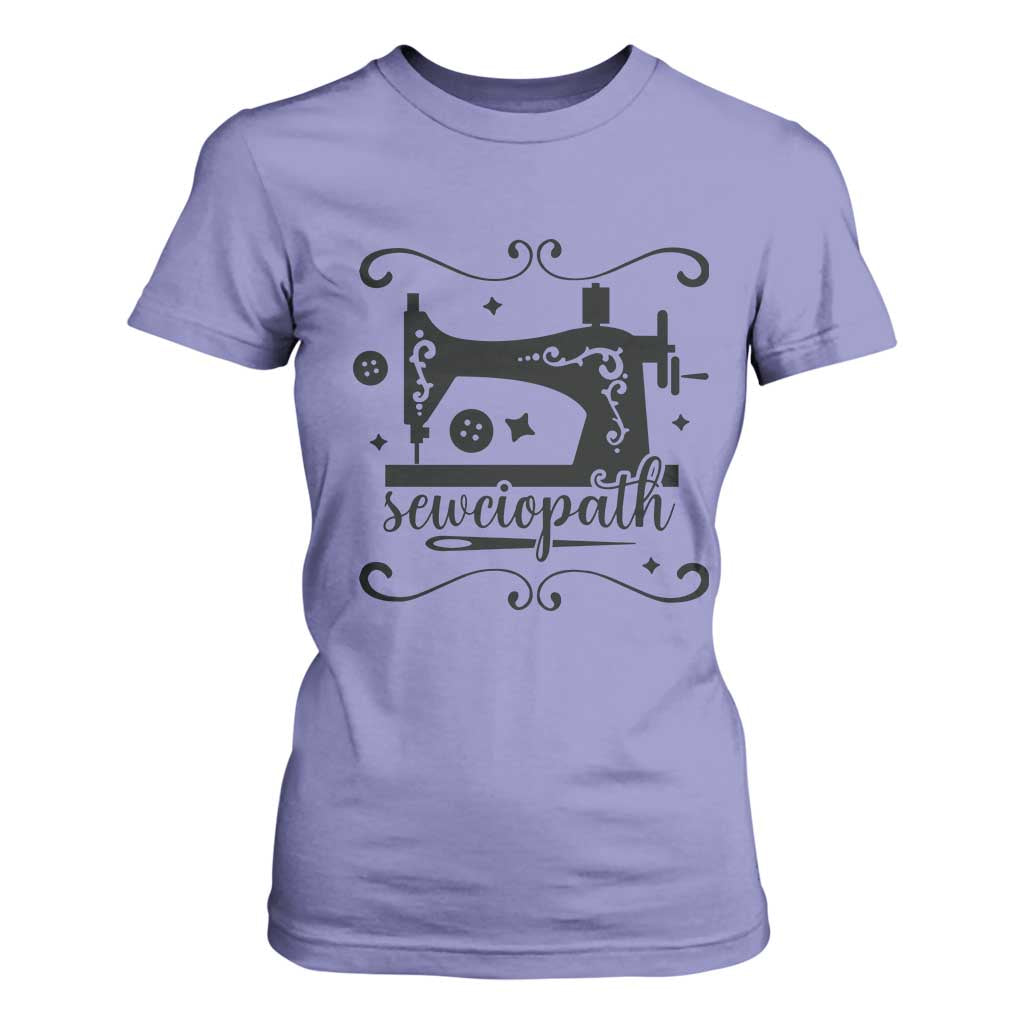 Sewing Lover T Shirt For Women Sewciopath Quilter Seamstress TS11 Violet Print Your Wear