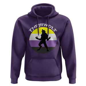 Non Binary Hoodie Theirwolf Enby Flag LGBTQ Pride TS11 Purple Print Your Wear
