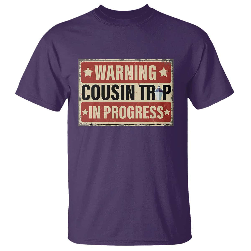 Funny Warning Cousin Trip In Progress T Shirt Vacation Family Matching Toddler Squad Vintage Cruise TS11 Purple Print Your Wear