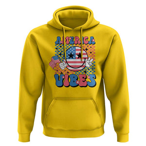 American Vibes Hoodie Retro Groovy USA Pride Flag 4th Of July TS11 Daisy Print Your Wear