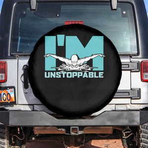 Funny Swimming Spare Tire Cover I'm Unstoppable Swim Cool Practice Butterfly Swimming TS11 No hole Black Print Your Wear