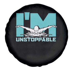 Funny Swimming Spare Tire Cover I'm Unstoppable Swim Cool Practice Butterfly Swimming TS11 Print Your Wear