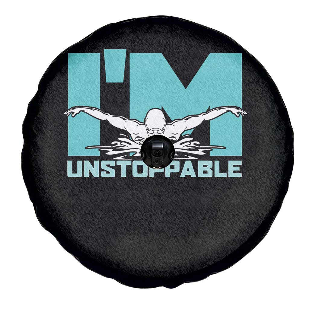 Funny Swimming Spare Tire Cover I'm Unstoppable Swim Cool Practice Butterfly Swimming TS11 Print Your Wear