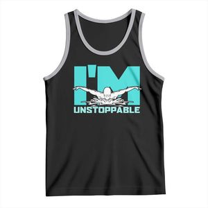 Funny Swimming Tank Top I'm Unstoppable Swim Cool Practice Butterfly Swimming TS11 Black Athletic Heather Print Your Wear