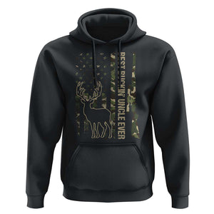 Funny Best Buckin Uncle Ever Hoodie Whitetail Camo Flag Father's Day TS11 Black Print Your Wear