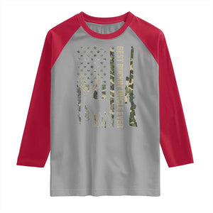 Funny Best Buckin Uncle Ever Raglan Shirt Whitetail Camo Flag Father's Day TS11 Sport Gray Red Print Your Wear