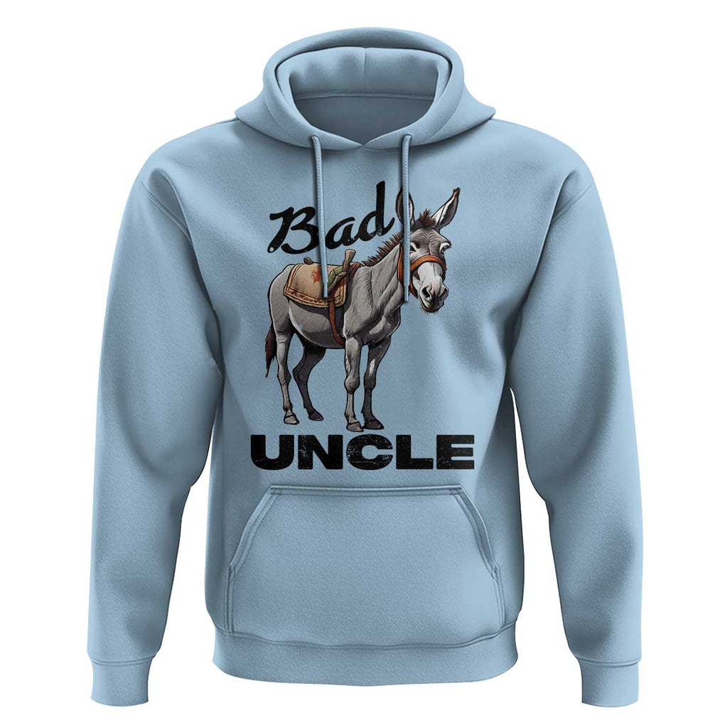 Funny Badass Uncle Hoodie Bad Uncle Donkey Father's Day TS11 Light Blue Print Your Wear