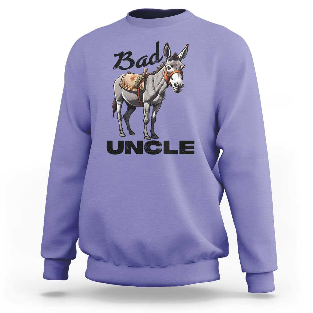 Funny Badass Uncle Sweatshirt Bad Uncle Donkey Father's Day TS11 Violet Print Your Wear