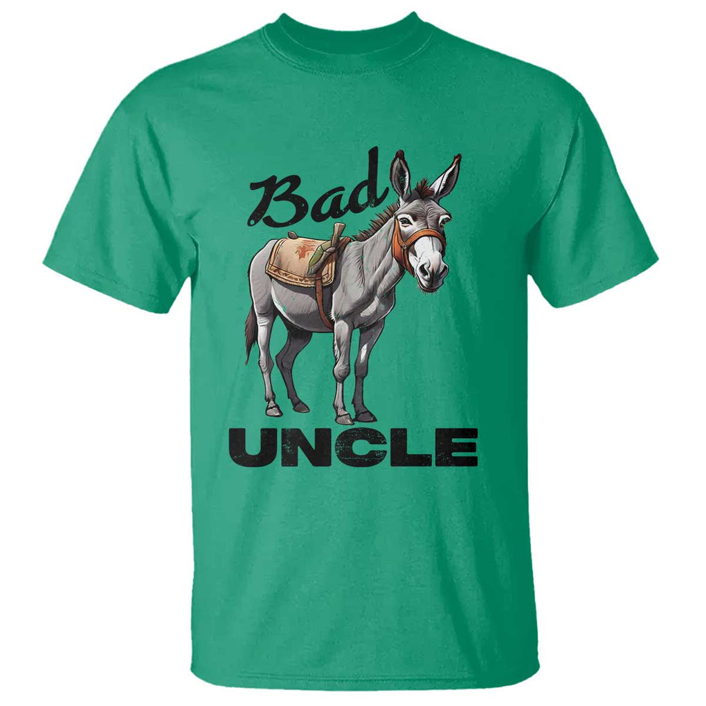 Funny Badass Uncle T Shirt Bad Uncle Donkey Father's Day TS11 Irish Green Print Your Wear