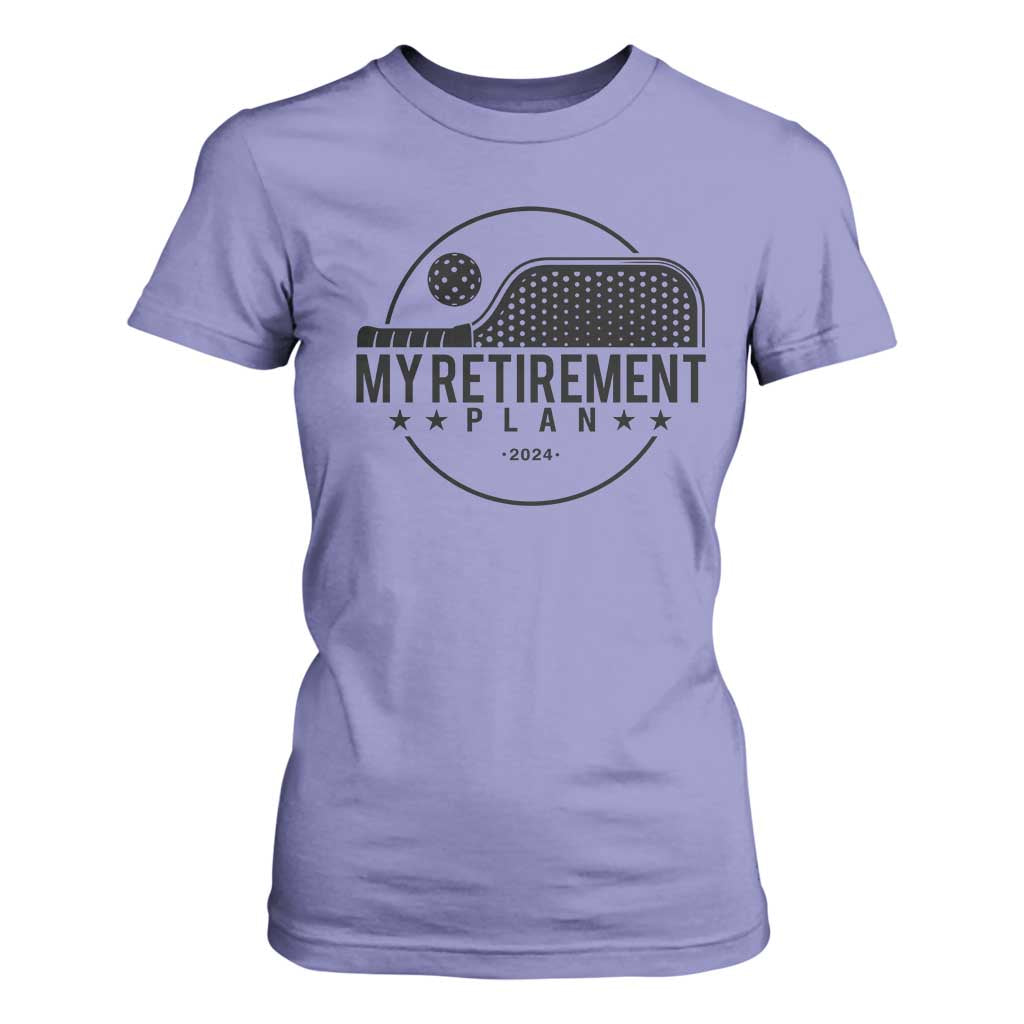 Funny Pickleball T Shirt For Women My Retirement Plan 2024 Pickle Ball TS11 Violet Print Your Wear