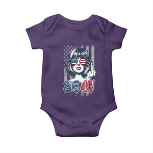 Funny 8647 Impeach 47 Girls American Flag Baby Onesie TS11 Purple Print Your Wear
