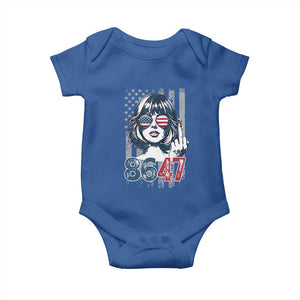 Funny 8647 Impeach 47 Girls American Flag Baby Onesie TS11 Royal Blue Print Your Wear