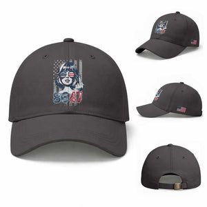 Funny 8647 Impeach 47 Girls American Flag Baseball Cap TS11 Baseball Cap Universal Fit Dark Gray Print Your Wear