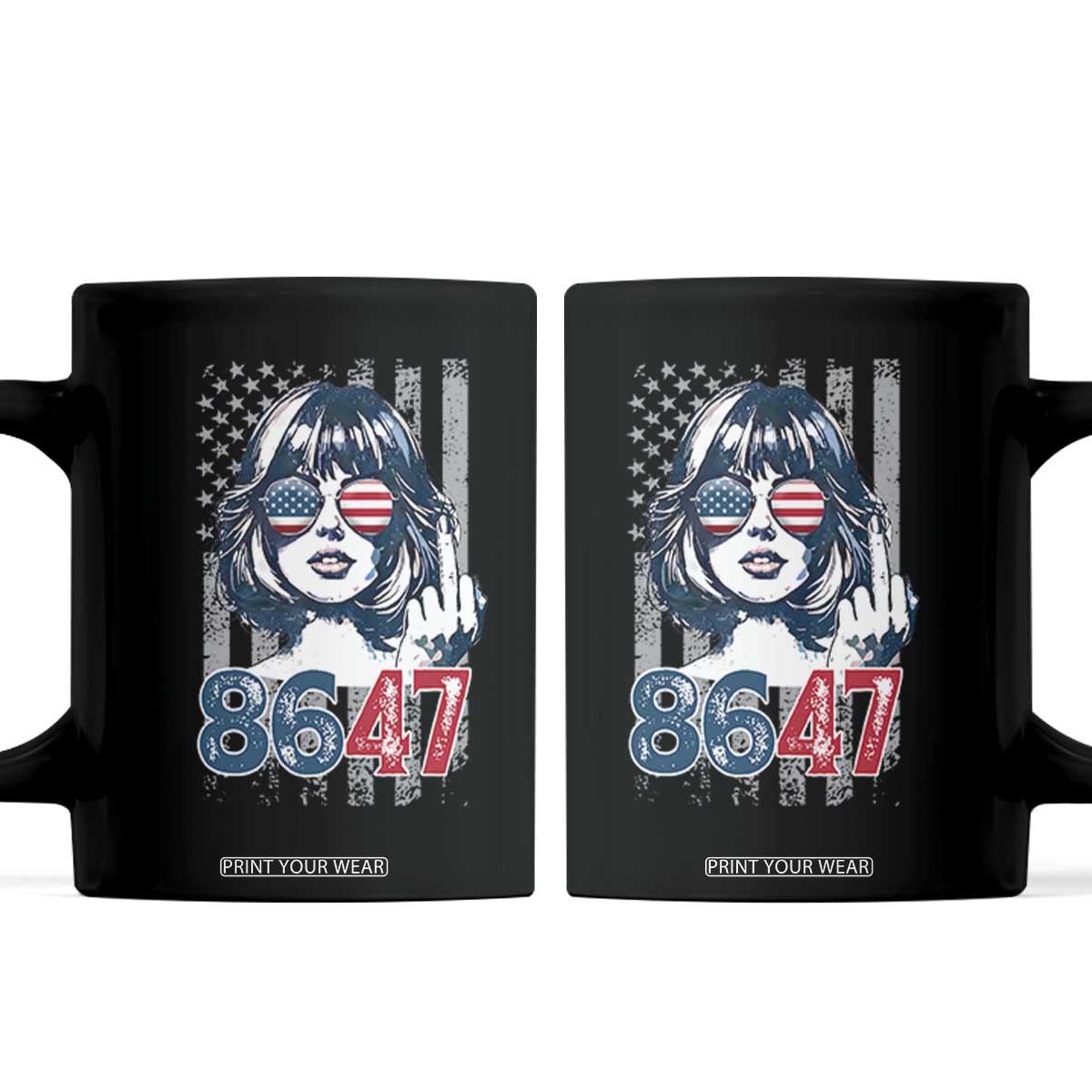 Funny 8647 Impeach 47 Girls American Flag Coffee Mug TS11 Black Print Your Wear