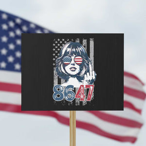 Funny 8647 Impeach 47 Girls American Flag Protest Sign TS11 Horizontal 18" × 24" Black Print Your Wear