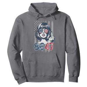Funny 8647 Impeach 47 Girls American Flag Hoodie TS11 Charcoal Print Your Wear