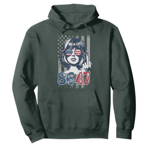 Funny 8647 Impeach 47 Girls American Flag Hoodie TS11 Dark Forest Green Print Your Wear