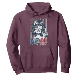 Funny 8647 Impeach 47 Girls American Flag Hoodie TS11 Maroon Print Your Wear