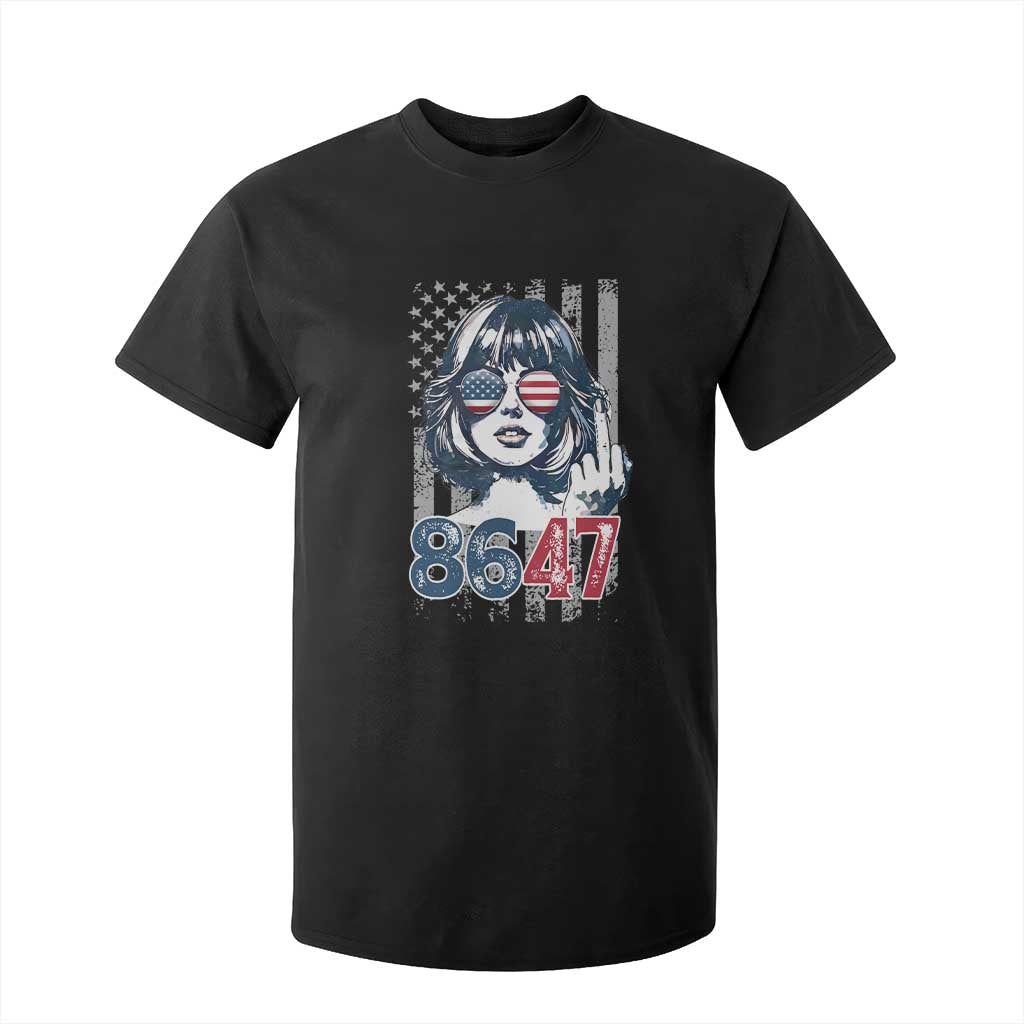 Funny 8647 Impeach 47 Girls American Flag T Shirt For Kid TS11 Black Print Your Wear