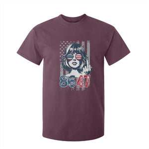 Funny 8647 Impeach 47 Girls American Flag T Shirt For Kid TS11 Maroon Print Your Wear