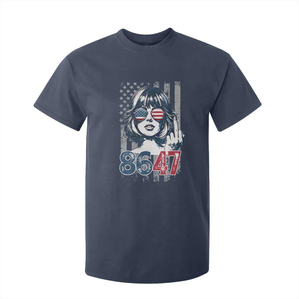 Funny 8647 Impeach 47 Girls American Flag T Shirt For Kid TS11 Navy Print Your Wear